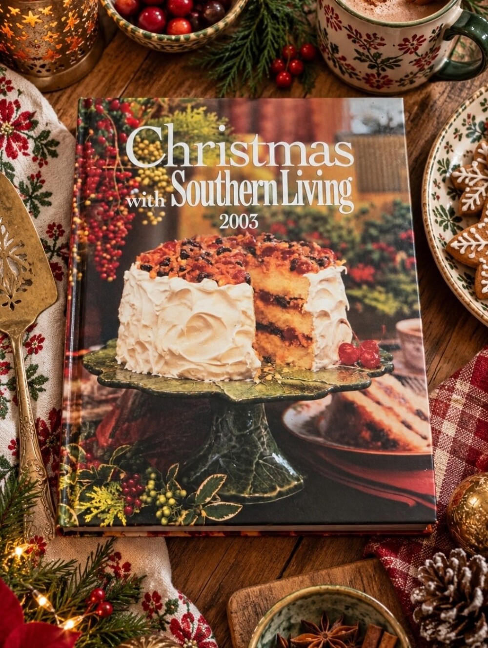 Christmas Southern Living 2003 Hardcover Holiday Decorating & Recipes Cookbook